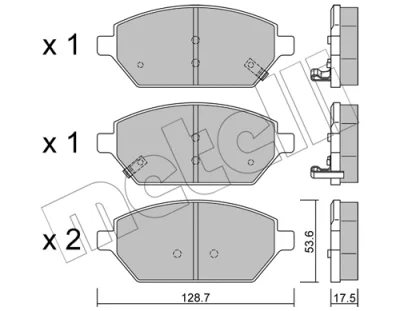Комплект тормозных колодок, дисковый тормоз METELLI 22-1211-0