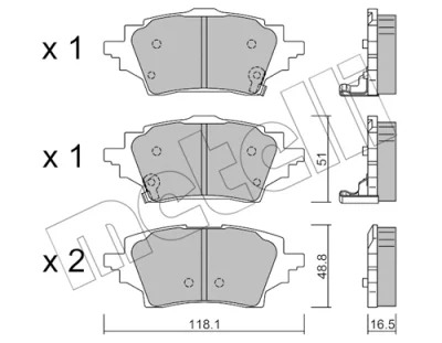 Комплект тормозных колодок, дисковый тормоз METELLI 22-1228-0