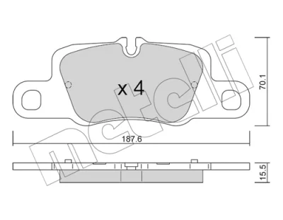 Комплект тормозных колодок, дисковый тормоз METELLI 22-1257-0