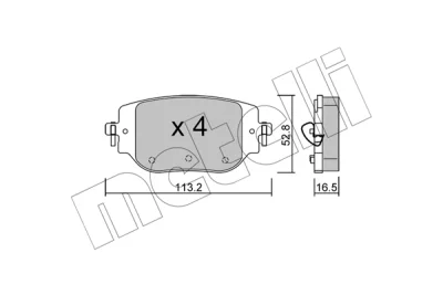 Комплект тормозных колодок, дисковый тормоз METELLI 22-1346-0