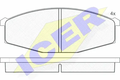 Комплект тормозных колодок, дисковый тормоз ICER 140347