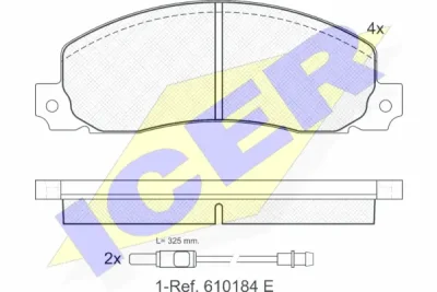 140620 ICER Комплект тормозных колодок, дисковый тормоз