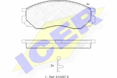 141234 ICER Комплект тормозных колодок, дисковый тормоз