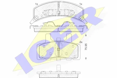 141563 ICER Комплект тормозных колодок, дисковый тормоз