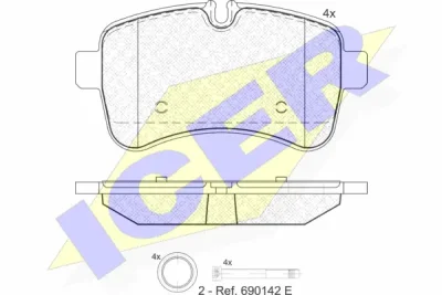 141837 ICER Комплект тормозных колодок, дисковый тормоз