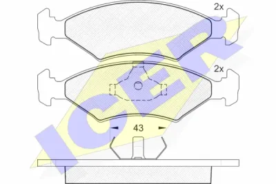 180329 ICER Комплект тормозных колодок, дисковый тормоз