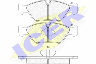 180423 ICER Комплект тормозных колодок, дисковый тормоз