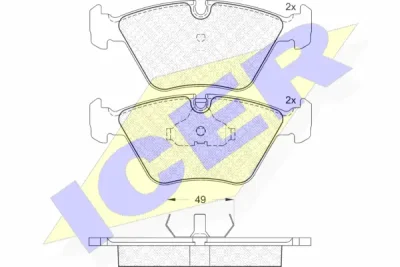 180773 ICER Комплект тормозных колодок, дисковый тормоз
