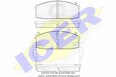 180792 ICER Комплект тормозных колодок, дисковый тормоз