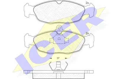 Комплект тормозных колодок, дисковый тормоз ICER 180858