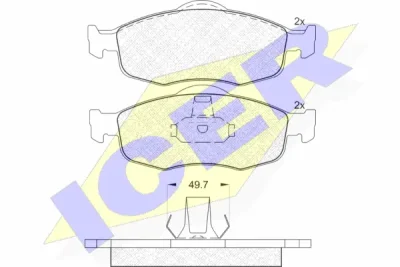 180916 ICER Комплект тормозных колодок, дисковый тормоз