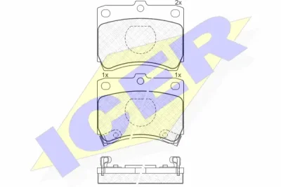 180969 ICER Комплект тормозных колодок, дисковый тормоз