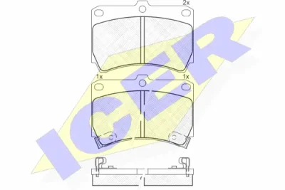 180970 ICER Комплект тормозных колодок, дисковый тормоз