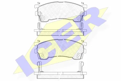 180971 ICER Комплект тормозных колодок, дисковый тормоз