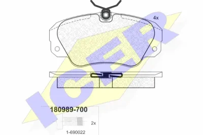 180989-700 ICER Комплект тормозных колодок, дисковый тормоз