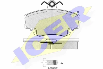 180993-204 ICER Комплект тормозных колодок, дисковый тормоз
