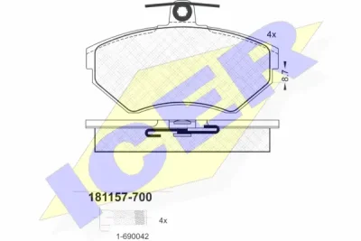 181157-700 ICER Комплект тормозных колодок, дисковый тормоз