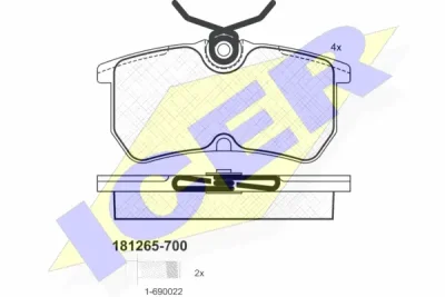 181265-700 ICER Комплект тормозных колодок, дисковый тормоз