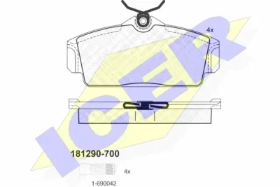 181290-700 ICER Комплект тормозных колодок, дисковый тормоз