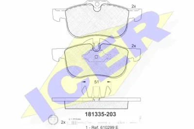 181335 ICER Комплект тормозных колодок, дисковый тормоз