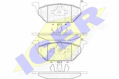 181338 ICER Комплект тормозных колодок, дисковый тормоз