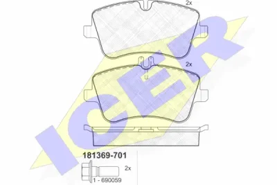 181369-701 ICER Комплект тормозных колодок, дисковый тормоз