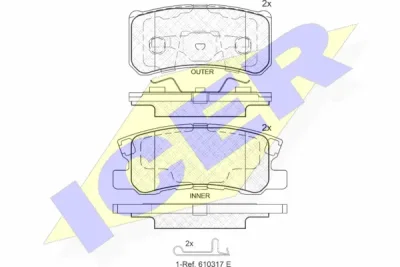 181375-202 ICER Комплект тормозных колодок, дисковый тормоз