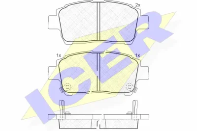 181386 ICER Комплект тормозных колодок, дисковый тормоз