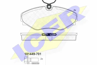 181449-701 ICER Комплект тормозных колодок, дисковый тормоз