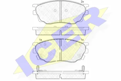 181542 ICER Комплект тормозных колодок, дисковый тормоз