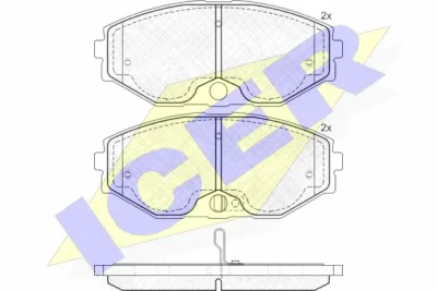 Комплект тормозных колодок, дисковый тормоз ICER 181568