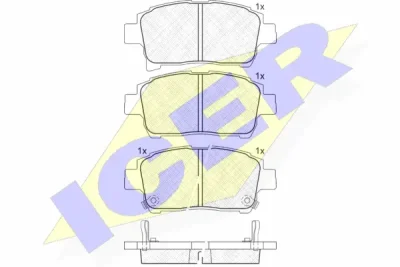 181583 ICER Комплект тормозных колодок, дисковый тормоз