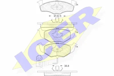 181590 ICER Комплект тормозных колодок, дисковый тормоз