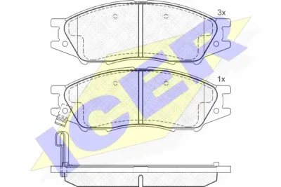 181635 ICER Комплект тормозных колодок, дисковый тормоз