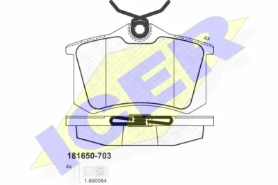 181650-703 ICER Комплект тормозных колодок, дисковый тормоз