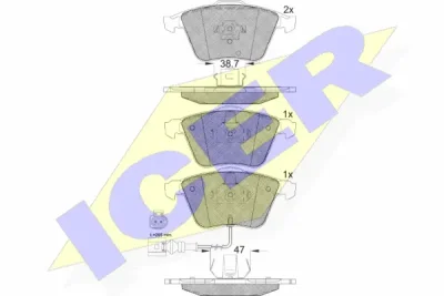 181653 ICER Комплект тормозных колодок, дисковый тормоз