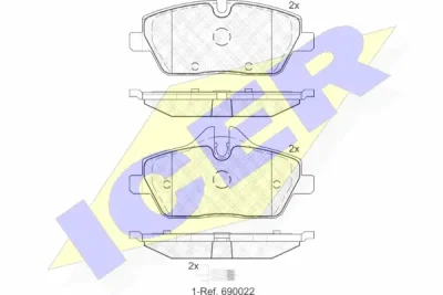 181662-202 ICER Комплект тормозных колодок, дисковый тормоз