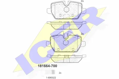 181664-700 ICER Комплект тормозных колодок, дисковый тормоз