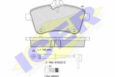 181677-700 ICER Комплект тормозных колодок, дисковый тормоз