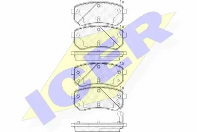 181710 ICER Комплект тормозных колодок, дисковый тормоз