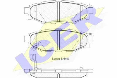 181759 ICER Комплект тормозных колодок, дисковый тормоз