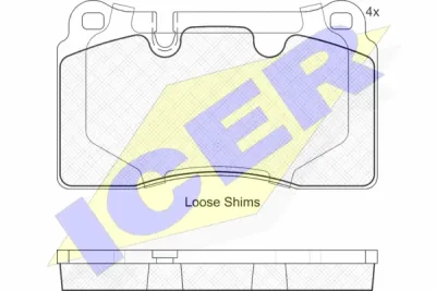 181789 ICER Комплект тормозных колодок, дисковый тормоз