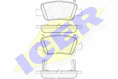 181870 ICER Комплект тормозных колодок, дисковый тормоз