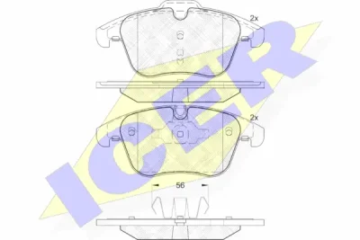 181885 ICER Комплект тормозных колодок, дисковый тормоз