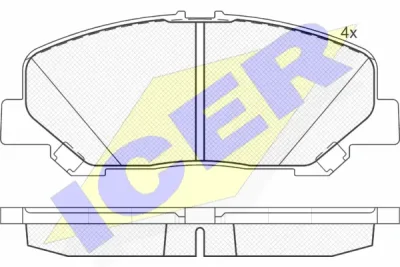 181897 ICER Комплект тормозных колодок, дисковый тормоз