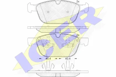181920 ICER Комплект тормозных колодок, дисковый тормоз