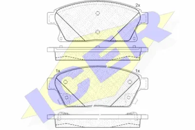 181939 ICER Комплект тормозных колодок, дисковый тормоз