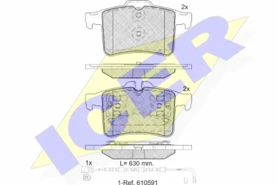181981-202 ICER Комплект тормозных колодок, дисковый тормоз