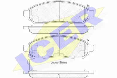 182003 ICER Комплект тормозных колодок, дисковый тормоз