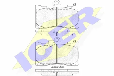182059 ICER Комплект тормозных колодок, дисковый тормоз